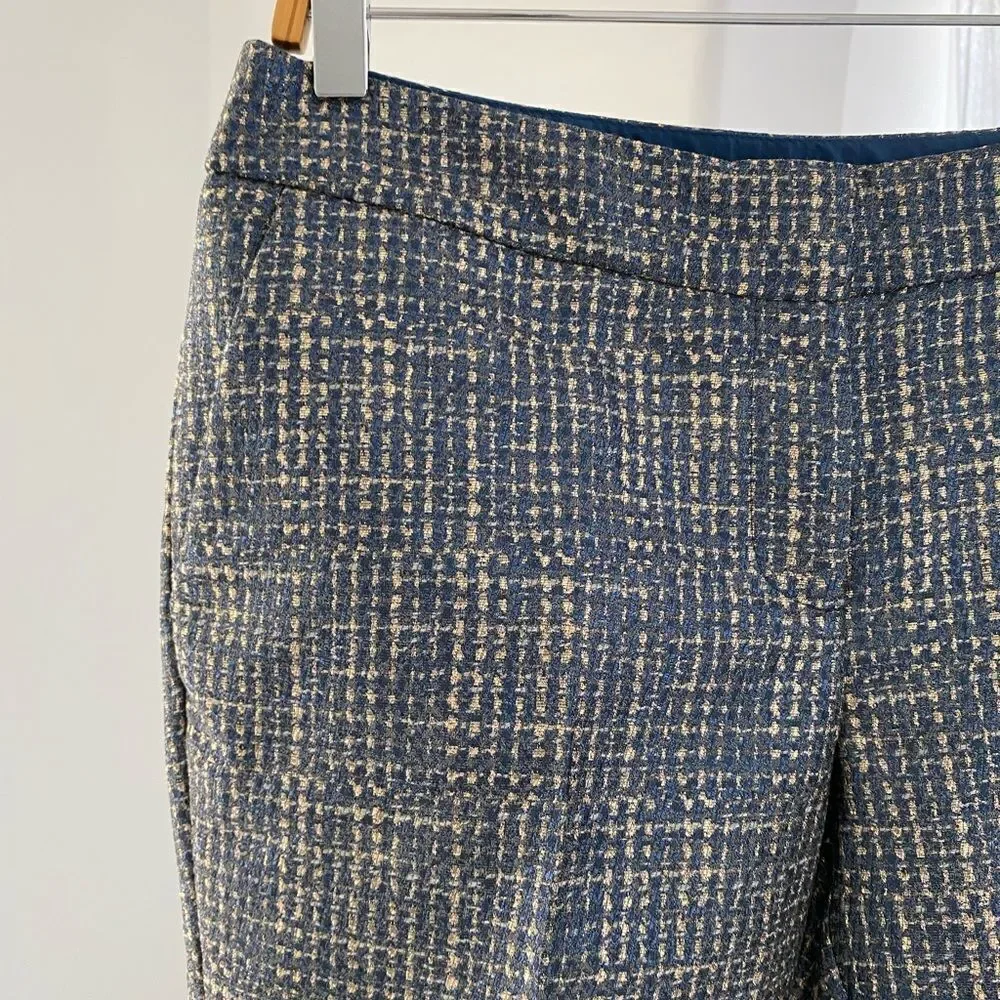 NWT BODEN WOMEN'S METALLIC TWEED BISTRO CROP TROUSERS PANTS, Size US 6R - Picture 3 of 9